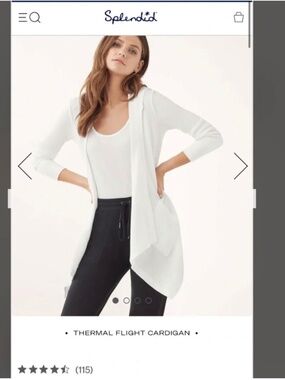BNWT Splendid Thermal Flight Cardigan - Black  - size Medium
